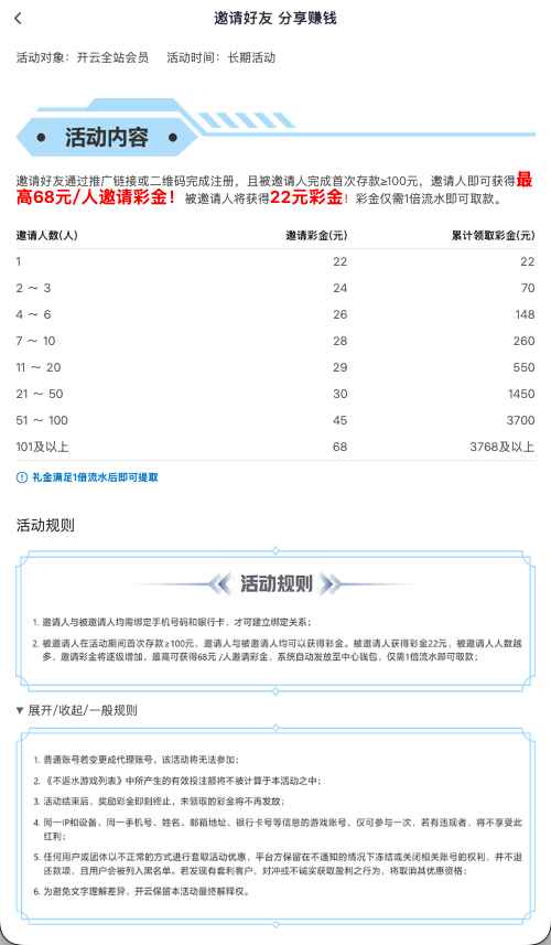 开云体育邀请好友活动示意